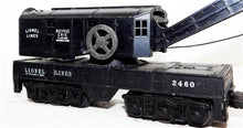 Load image into Gallery viewer, Lionel 2460 Black Bucyrus Erie Crane 2 line version Operates Works 1949-50 12whl