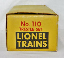 Load image into Gallery viewer, Lionel Trains 110 Graduated Trestle Set 24 pcs w/ALL extras YELLOW BOX 1959