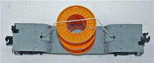 Load image into Gallery viewer, Lionel 6561 ODD MISSTAMP Depressed Center Flat car w/ Cable Reels Orange O Postwar