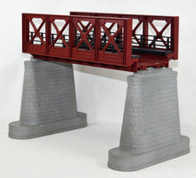 Load image into Gallery viewer, MTH Trains O Gauge RealTrax RUST Girder Bridge #2 w/ weathered piers 10" Long 3rail