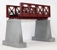 Load image into Gallery viewer, MTH Trains O Gauge RealTrax RUST Girder Bridge #2 w/ weathered piers 10" Long 3rail