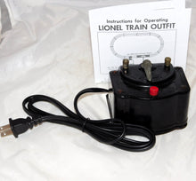 Load image into Gallery viewer, Lionel Trains 1053 transformer 60 watt w/ whistle control new cord 1950s Works small case nick
