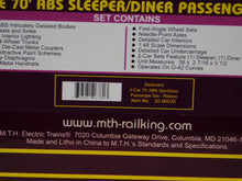 Load image into Gallery viewer, MTH 20-66035 Seaboard 70' Streamlined Passenger Sleeper / Diner 2 car Add On Set