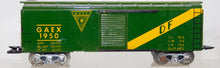 Load image into Gallery viewer, Marx 1950 PRR GAEX Boxcar w/BOX 3/16" scale Green tinplate O 027 Silver Trucks