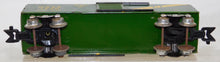 Load image into Gallery viewer, Marx 1950 PRR GAEX Boxcar w/BOX 3/16" scale Green tinplate O 027 Silver Trucks