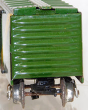 Load image into Gallery viewer, Marx 1950 PRR GAEX Boxcar w/BOX 3/16" scale Green tinplate O 027 Silver Trucks