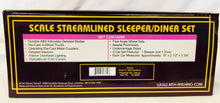 Load image into Gallery viewer, MTH 20-6648 Amtrak 2 Car Set 70' Aluminum Passenger Streamliner Sleeper Diner O Premier 1/48