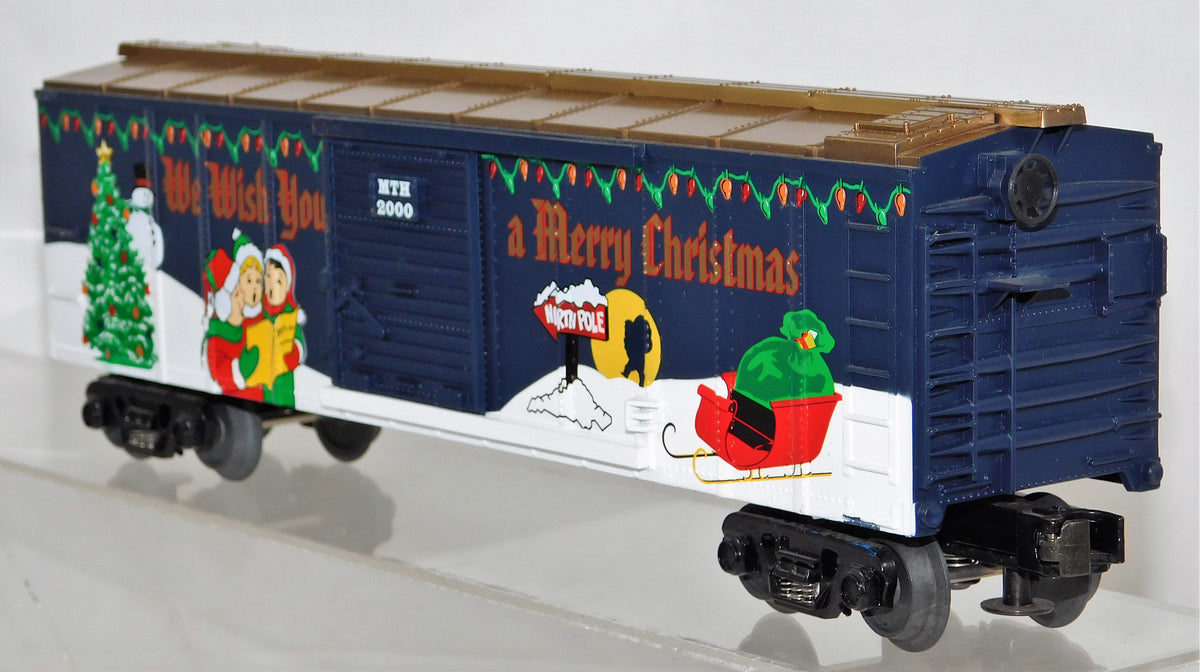 MTH 30-7454 Christmas Boxcar 2000 RailKing We Wish You Merry