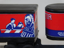 Load image into Gallery viewer, American Flyer 23830 Piggyback Unloader w/ Monon Flat+trailers CLEAN BOXED