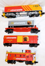 Load image into Gallery viewer, MTH 30-4042-0 McDonalds Train Set Diesel engine + freight cars Locosounds Ogauge