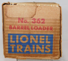 Load image into Gallery viewer, Lionel 362 Barrel Loader Complete +insert Paper 6 barrels OTC 364C BOXED Postwar