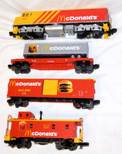 Load image into Gallery viewer, MTH 30-4042-0 McDonalds Train Set Diesel engine + freight cars Locosounds Ogauge