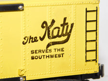 Load image into Gallery viewer, American Flyer 937 MKT Yellow Boxcar Missouri Kansas Texas Katy 1953-54 Boxed
