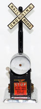Load image into Gallery viewer, MARX 418 Crossing Sign w/ Ringing Bell Works Great Clean CHROME base Postwar 50s