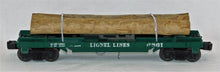 Load image into Gallery viewer, Lionel 6361 Flatcar w/ Timber Log Car Real wood Postwar trains metal chain 1961