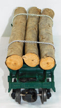 Load image into Gallery viewer, Lionel 6361 Flatcar w/ Timber Log Car Real wood Postwar trains metal chain 1961