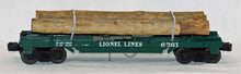 Load image into Gallery viewer, Lionel 6361 Flatcar w/ Timber Log Car Real wood Postwar trains metal chain 1961