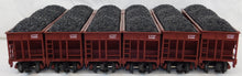 Load image into Gallery viewer, MTH 20-97058 Four Bay Hopper Six Car Set O SANTA FE 6 diff#s COAL loads C-8 4bay