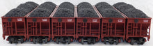 Load image into Gallery viewer, MTH 20-97058 Four Bay Hopper Six Car Set O SANTA FE 6 diff#s COAL loads C-8 4bay