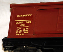 Load image into Gallery viewer, Lionel 3814 Operating Merchandise Boxcar COLOR DECAL version CLEAN Prewar O tuscan