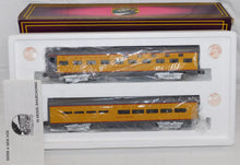 Load image into Gallery viewer, MTH MT 20- 6119 Union Pacific 2 Car 60' Painted Aluminum Sleeper Diner 1996 15"
