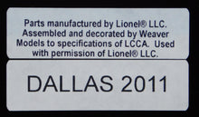 Load image into Gallery viewer, Lionel 6-72511 Alamo Mint Car Uncatalogued 2011 LCCA Registration convention Tex