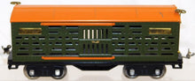 Load image into Gallery viewer, Prewar Lionel 513 Standard gauge Cattle Car GREEN / orange NICE REPAINT 1927-38