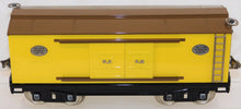 Load image into Gallery viewer, MTH 10-201 Standard Gauge Tinplate Traditions 214 BoxCar Yellow / Brown / Nickel