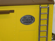 Load image into Gallery viewer, MTH 10-201 Standard Gauge Tinplate Traditions 214 BoxCar Yellow / Brown / Nickel