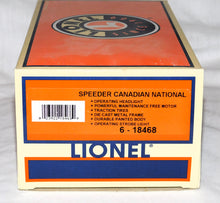 Load image into Gallery viewer, Lionel 6-18468 Canadian National Railroad Speeder #23 motorized unit w/ strobe