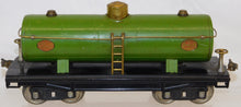 Load image into Gallery viewer, Lionel 215 Standard gauge Tank Car Pea Green Prewar Brass Plates Red Print latch