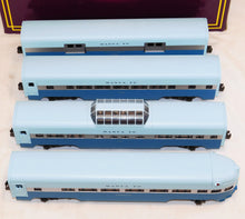 Load image into Gallery viewer, MTH 20-6018 Santa Fe Blue Goose 4-Car 60' Streamlined Passenger Set 15" Aluminum