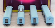 Load image into Gallery viewer, MTH 20-6018 Santa Fe Blue Goose 4-Car 60' Streamlined Passenger Set 15" Aluminum