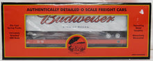Load image into Gallery viewer, MTH 20-98604 BUDWEISER Beer Flat Car w/ 48' Trailer Train Anheuser-Busch 1/48 O