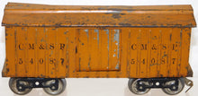 Load image into Gallery viewer, Prewar Lionel Manufacturing #114 Standard gauge MFG Co CM&SP boxcar Orange 54087