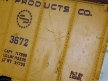 Load image into Gallery viewer, Lionel 3672 BOSCO Operating Box Car with cans Corn Products 1959-60 milk car O