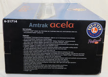 Load image into Gallery viewer, Lionel 6-31714 Amtrak Acela Railsounds 5.0 C-9 Unopened w/shipper O Gauge 072