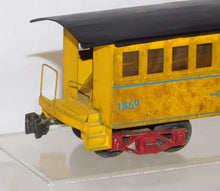 Load image into Gallery viewer, Thomas Industries Pioneer Days Passenger Coach 1869 smooth black roof O scale 2 rail