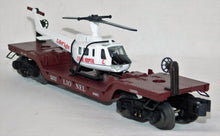 Load image into Gallery viewer, Lionel Lines Aviation Flat Car #6461 w/ Ertl Helicopter Life Flight 6-16968 General Hospital