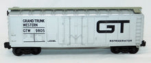 Load image into Gallery viewer, Lionel 9805 Grand Trunk Western GTW Standard O Reefer refrigerator car Silver 73
