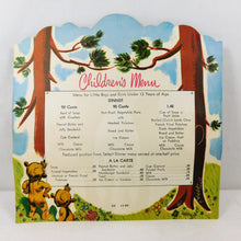 Load image into Gallery viewer, Union Pacific Railroad Children's Menu Bears 1964 Dining Car UP Honeypot CLEAN