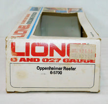 Load image into Gallery viewer, Lionel 6-5700 Oppenheimer Woodside Reefer Boxed Sausage Casings 1981 #1 in TOC