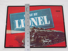 Load image into Gallery viewer, Built by Lionel Trains Tin Metal Sign Vintage Ad repro of 1939 catalog 15x11.75"