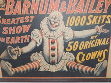 Load image into Gallery viewer, Ringling Brothers Barnum & Bailey Circus CLOWNS 1000 Skits framed 27x 19.25" old