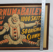 Load image into Gallery viewer, Ringling Brothers Barnum & Bailey Circus CLOWNS 1000 Skits framed 27x 19.25" old