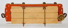 Load image into Gallery viewer, American Flyer Prewar O #3046 (D) Orange Flatcar w/ Lumber 8whl RUBBER STAMPED