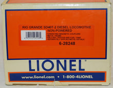 Load image into Gallery viewer, Lionel 6-28248 Rio Grande SD40T-2 Non-Powered Diesel dummy #5349 1/48 Std O