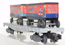 Load image into Gallery viewer, American Flyer 956 Monon FlatCar W/ 2 Gilbert Hall of Science Trailers Piggyback