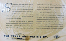 Load image into Gallery viewer, TEXAS & PACIFIC Railroad Fort Worth Telegram Newspaper Ad 15 x 23" 1949 ORIGINAL