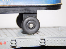 Load image into Gallery viewer, American Flyer 956 Monon FlatCar W/ 2 Gilbert Hall of Science Trailers Piggyback